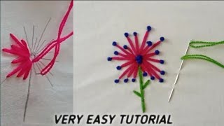 Stitch Flower embroidery design tutorial, hand embroidery flower ,stitching, 