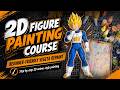 How to repaint Vegeta in 2D anime style, figure painting course