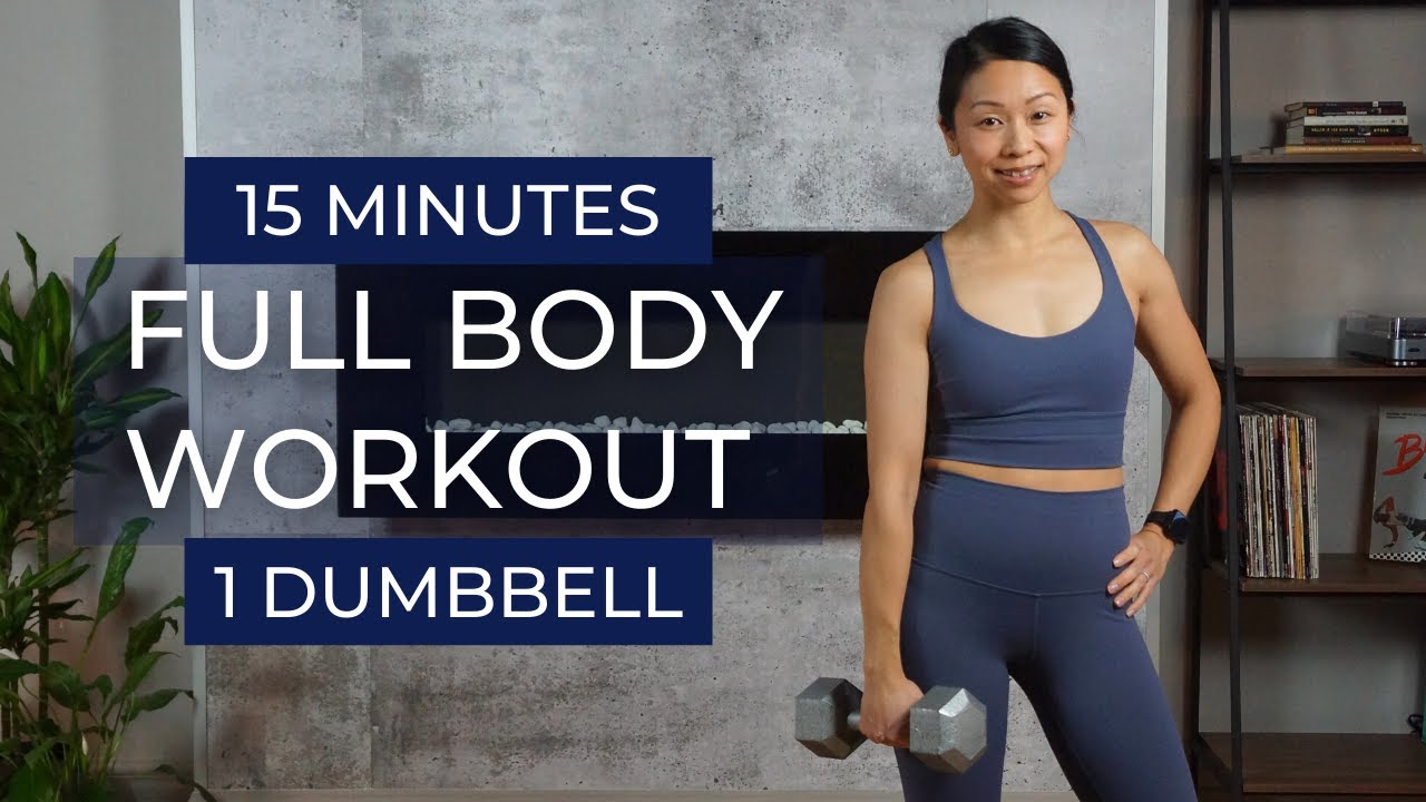 15 MIN FULL BODY ONE DUMBBELL WORKOUT at HOME for beginners - YouTube