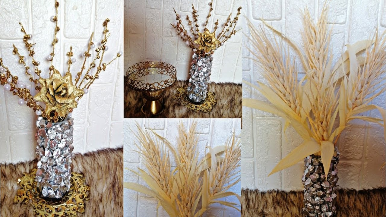 3 أفكار تحفة 😱 طريقة عمل سنبلة 🌾 القمح فقط باللوبيا/ومزهرية رائعة برول المناديل /وديكور بأعواد الثمر