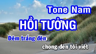 Video thumbnail of "Karaoke Hồi Tưởng - Tone Nam (Dm) | Nhan KTV"