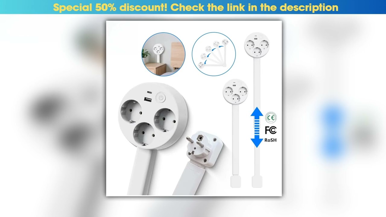 New Electrical Outlet Extender Plug Wall Outlet Extender Extendable Wall Socket Rotatable Folding