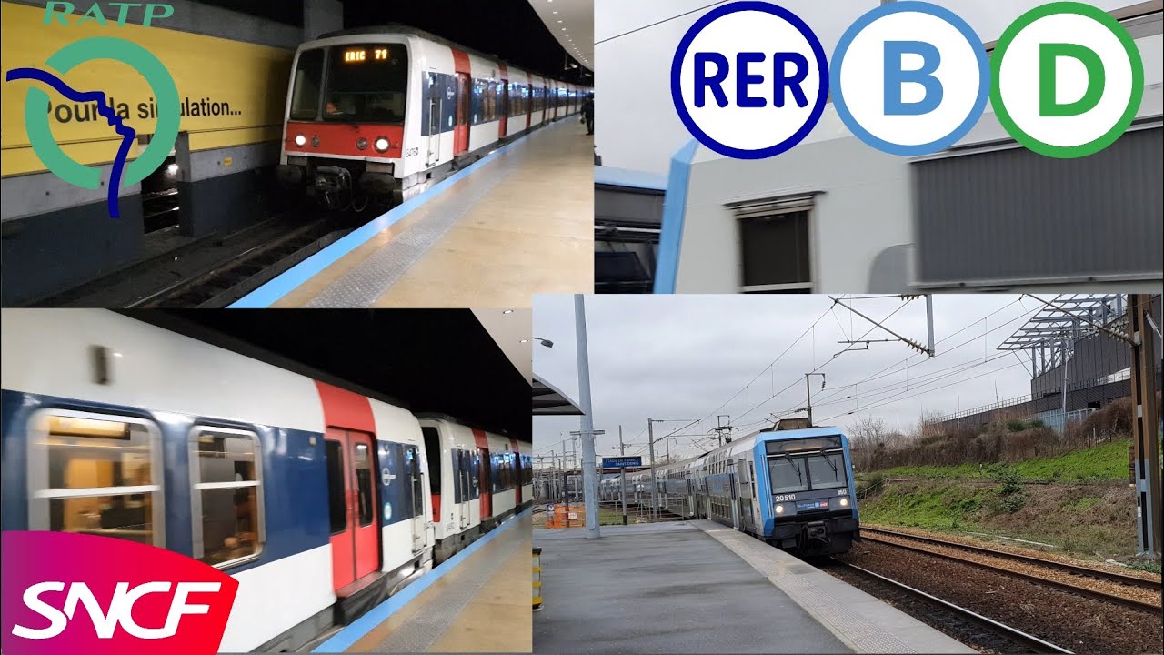 RER B + RER D [4K] Des Z20500 IDFM/Transilien en UM et US + MI84/MI79 ...