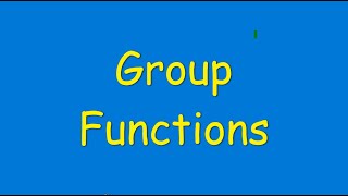 Oracle SQL Tutorial 12- Using Multi Row Functions (Group functions)