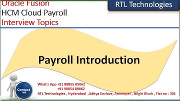 Oracle Fusion Payroll Cloud | Payroll Topics | Global Payroll | Payroll Topics | US Payroll
