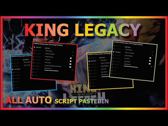 KING LEGACY Script Pastebin 2022 UPDATE 3.5 AUTO FARM, BOSS, AUTO RAID, GAMEPASS