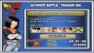 DRAGON BALL Z BUDOKAI TENKAICHI 3 (PS2)❗MISSION 100 - 02-1 BATTLE AGAINST VEGETA (Z Record)❗