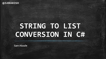 String To List Conversion in C#