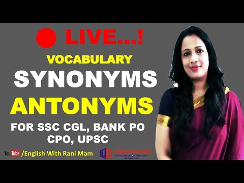 Synonyms & Antonyms | Vocabulary in English With Meaning in Hindi For SSC CGL, BANK, UPSC | Part-26
