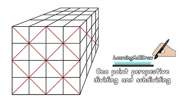 One point perspective dividing and subdividing squares How To Draw Tutorial