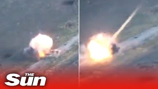 Ukrainian missiles hit fleeing Russian soldiers in infantry fighting vehicle