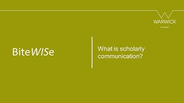 BiteWISe: What is Scholarly Communication?