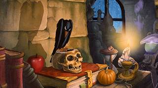 a spooky halloween 🎃 vintage oldies playing in the witch's lair 🧹(rain & cauldron sounds)
