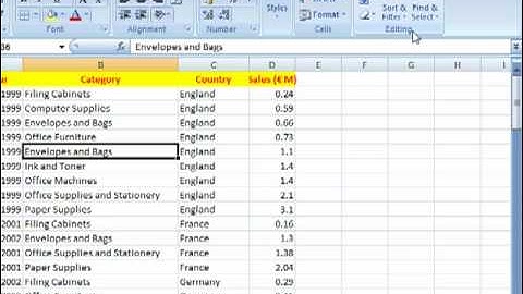 AM 4421 Sort by multiple columns Microsoft Excel 2007 ECDL Advanced ITQ3