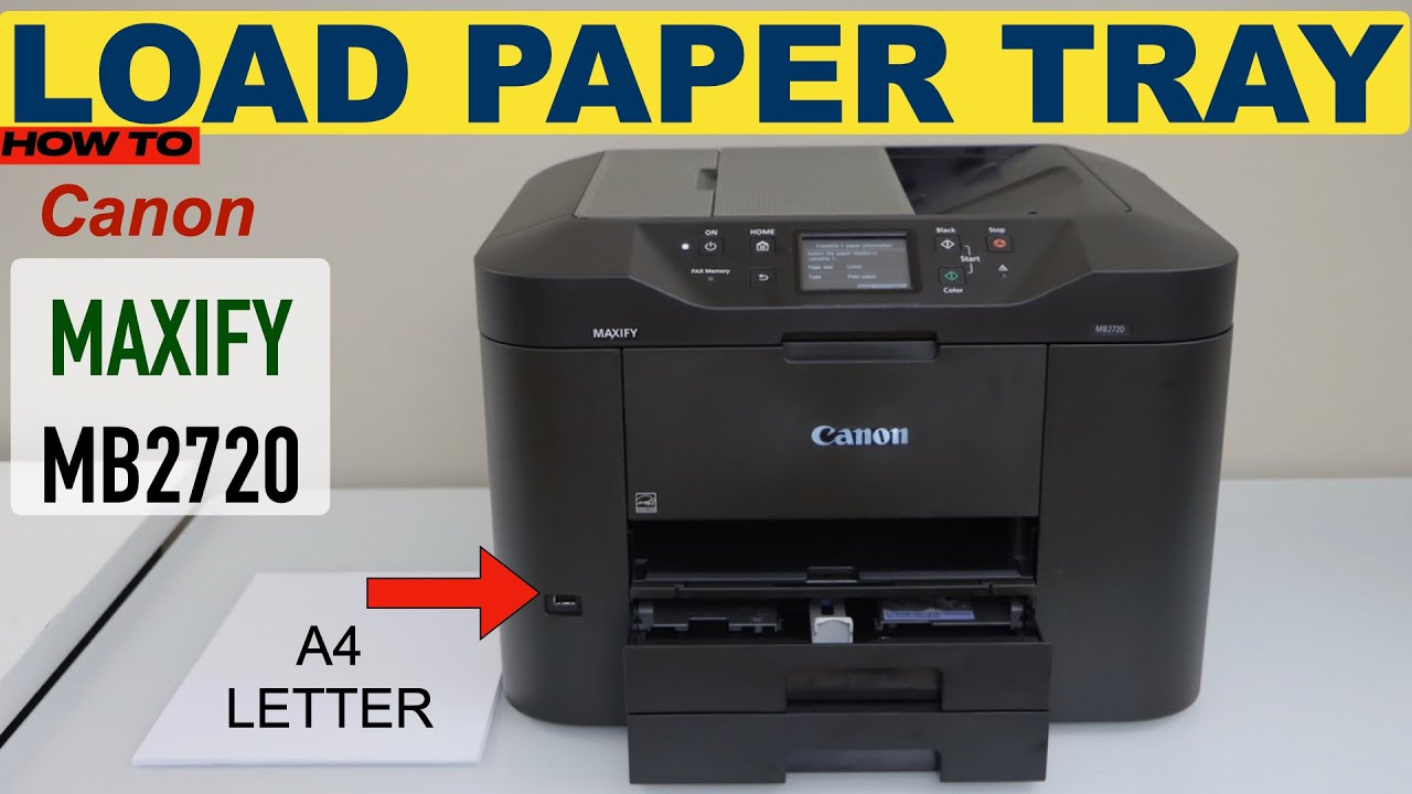 Canon maxify mb2720 loading paper tray youtube