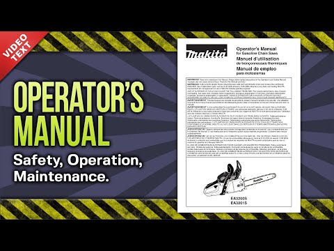 Operator's Manual: Makita EA3200S/3201S Chain Saw (884987K949)