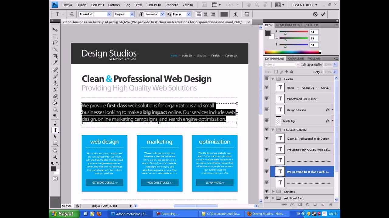 psd to css design studios m enes ekinci youtube