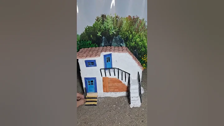 I built a two-story house with mini bricks and wood  #miniaturehouse #miniature