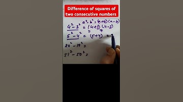 Difference of Square of two consecutive numbers