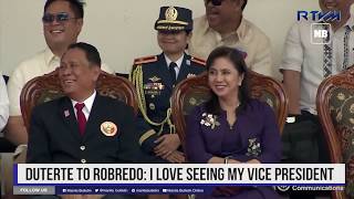 Duterte to Robredo: I love seeing my Vice President