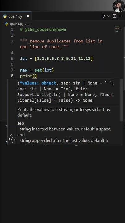 Remove Duplicates from a list in Python 🐍💻#python #coding - YouTube