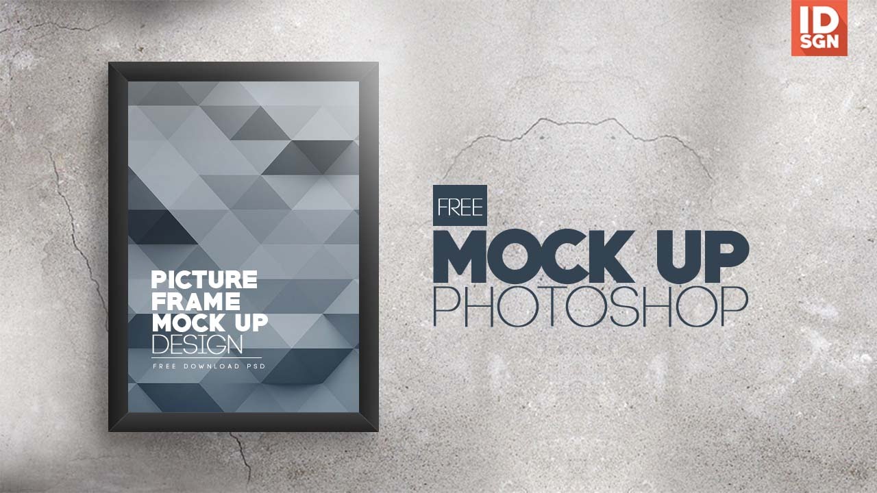 Download Free Download Picture Frame Mock Up Psd Template Youtube PSD Mockup Templates