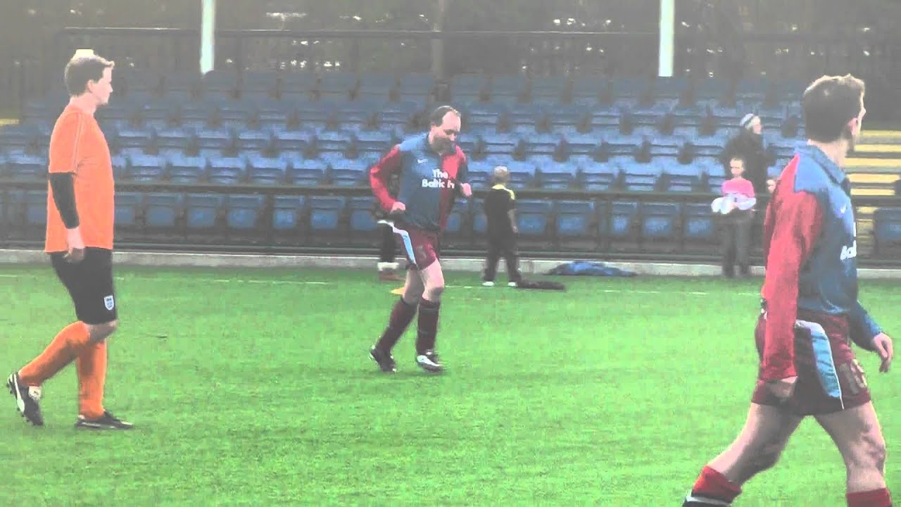 Gerry Quinn scores for Foxdale v Ayre Utd (5-1) Vets League 8th January 2012