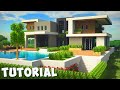 Minecraft: How To Build a Large Modern House Tutorial (Minecraft Modern Mansion)