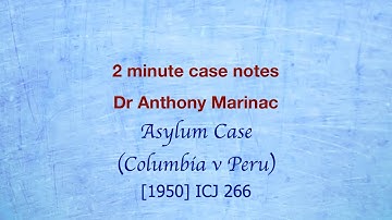 Asylum Case (Colombia v Peru) (Customary international law)
