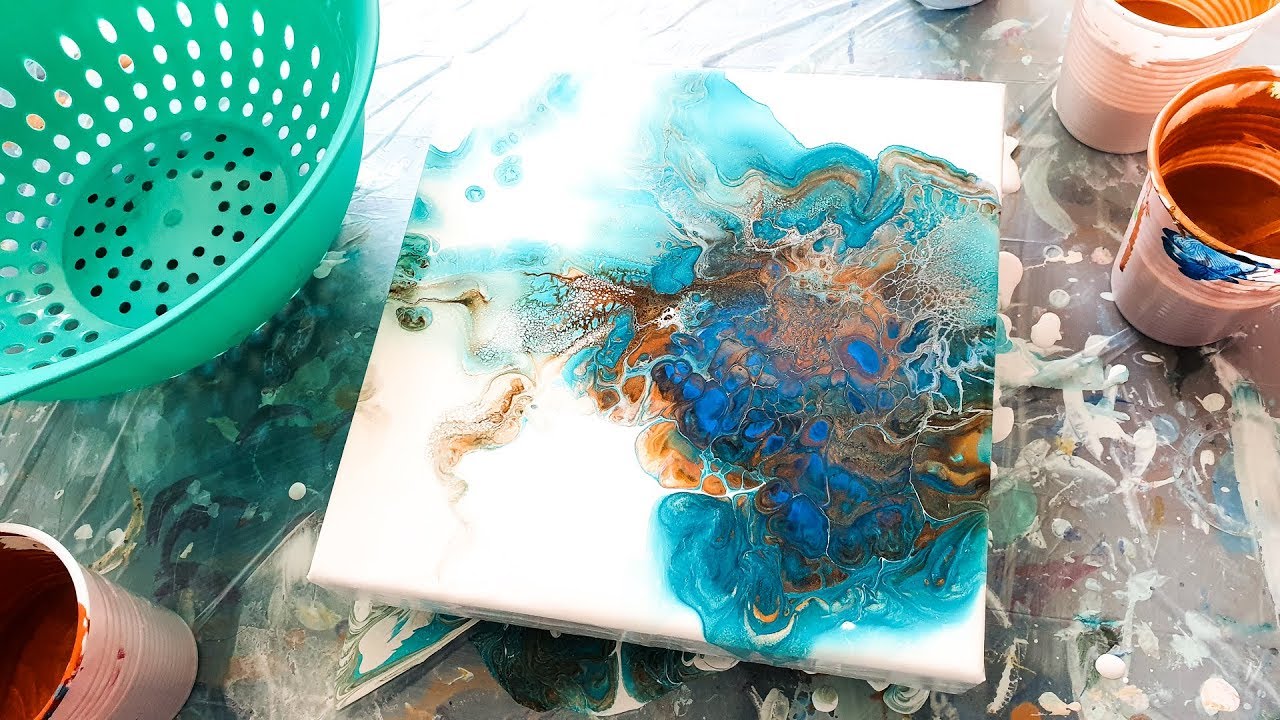 Experiment Colander Dutch Pour Technique😍 Different Result? Acrylic