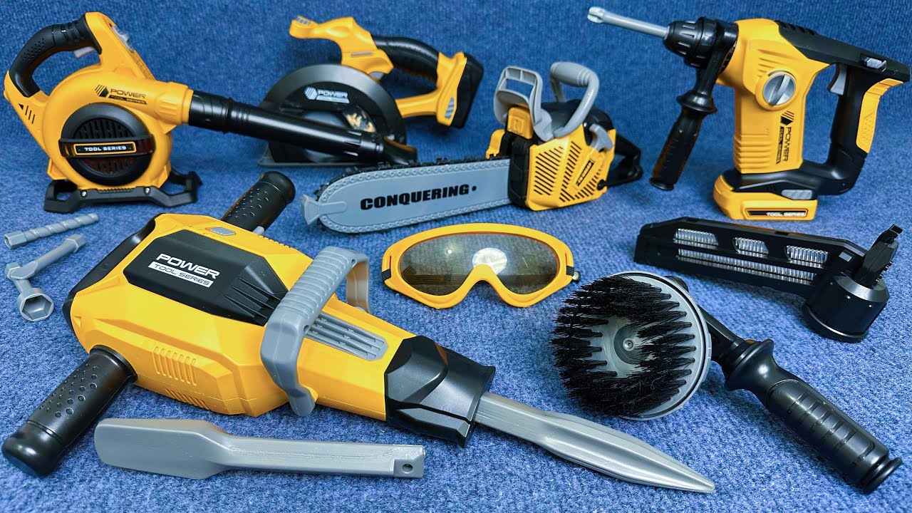 17 Minute Satisfying Unboxing Building Repairman Electric Drill&Chainsaw Set ASMR | Toy Review