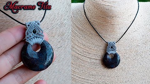 Macrame tutorial | Beautiful Stone Macrame Necklace Tutorial 🖤 DIY Macrame Jewelry