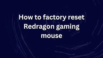 How to factory reset Redragon gaming mouse
