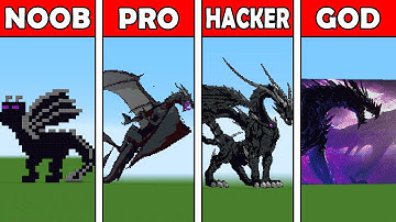 Pixel Art (NOOB vs PRO vs HACKER vs GOD) Ender Dragon in Minecraft