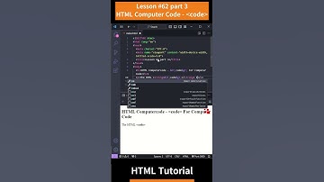 HTML Tutorial - Lesson 62: HTML ComputerCode - code element Part 3 #shorts  #html #htmltutorial #js