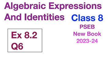Q6 Ex 8.2 Class 8 | Algebraic Expressions And Identities | Chapter 8 |   PSEB Maths