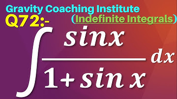 Q72 | Evaluate ∫sin⁡x/(1+sin⁡x) dx | Integration of sin⁡x/(1+sin⁡x) dx | Integral of sin⁡x/(1+sin⁡x)