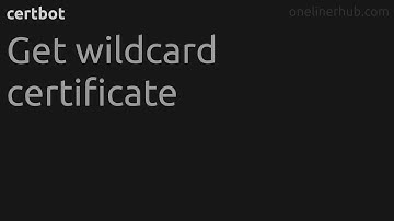Get wildcard certificate #certbot