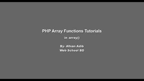 PHP Array Functions -33 (in_array())