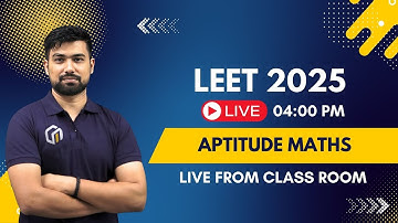 IPU DTU CUET LEET 2025 Aptitude Maths Class Live at 4:00 PM | Best LEET Coaching in Delhi