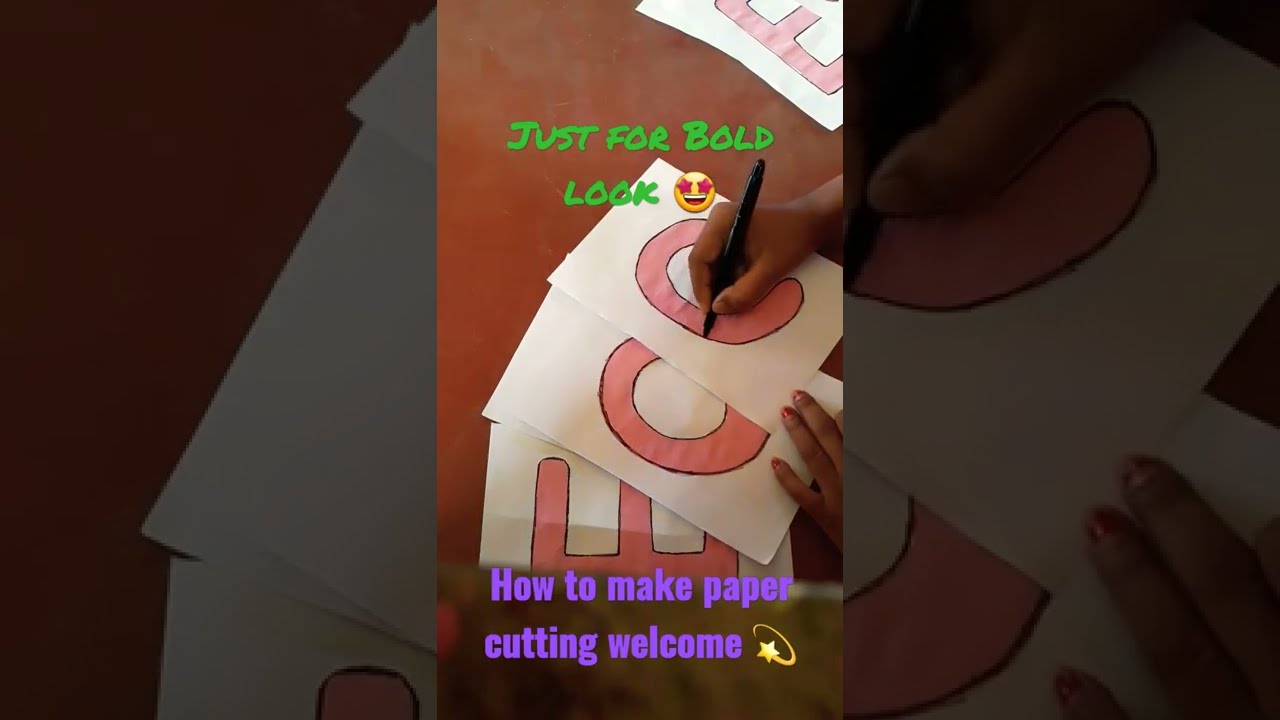  How To Make Easy Paper Cutting DIY Welcome Simple Hand Made Youtubeshorts Video