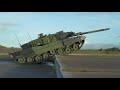 Danish Leopard 2A7 during obstacle course live fire exercises