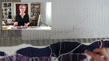 Eccentric weft used to change the shed | Rebecca Mezoff | Tapestry Weaving