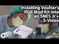 Installing Voultar's RGB Mod Kit In  A Super Nintendo Jr With S Video For the First Time!