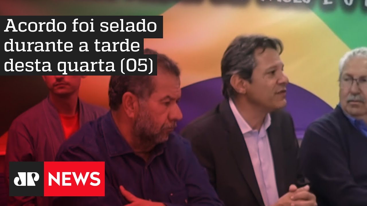 Fernando Haddad celebra apoio do PDT em São Paulo