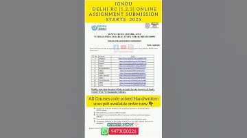 IGNOU DELHI RC 1, 2, 3 Assignment Submission guidelines  2025 exams | Online & Offline mode #ignou