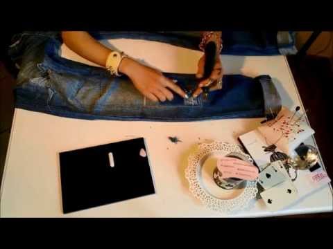 Re-Fashion: Jeans strappati DIY Marthia ♠️ Upcycling Recycling Jeans