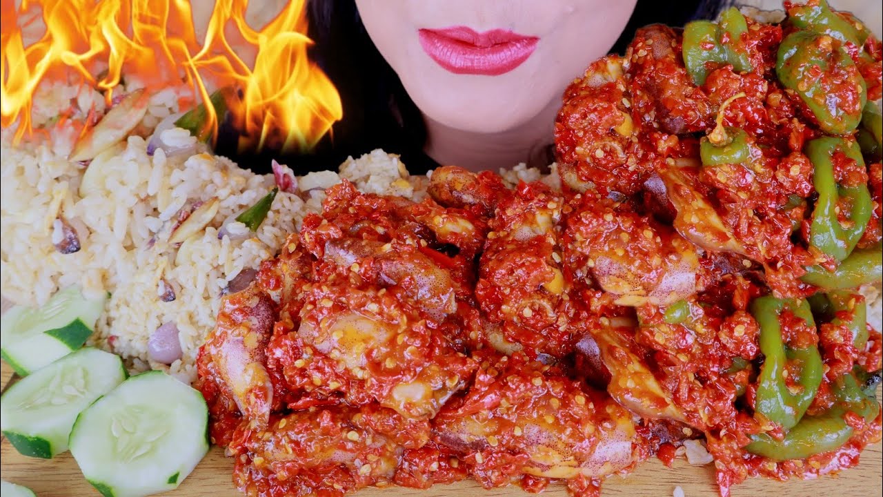 ASMR OSENG MERCON CUMI CABE GENDOT DAN NASI GORENG JADUL | ASMR MUKBANG INDONESIA