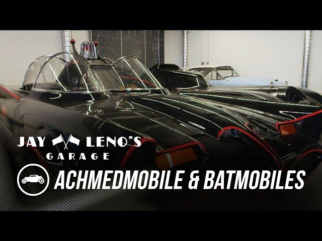 Jay Leno drives the Batmobile