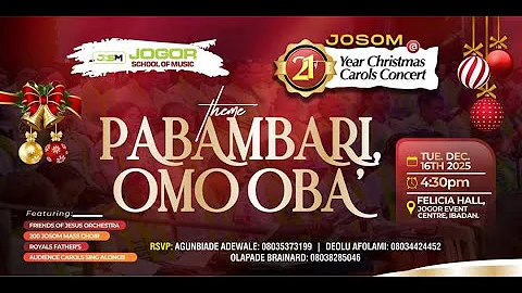 🎄 Pabambari Omo Oba | JOSOM @ 21 Yearly Christmas Carols Concert 2025 | 16-12-2025
